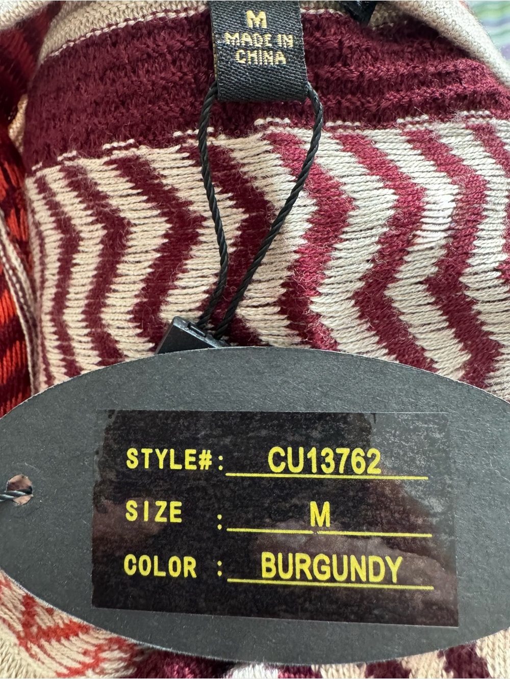 Cupio Red & Burgundy Asymmetrical Patterned Sleeveless Cardigan Vest - Picture 5 of 7
